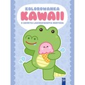 Kolorowanka Kawaii z grubym lakierowanym obrysem. Krokodyl
