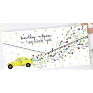 Koperta Ślub Żółte auto