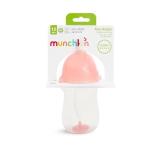 Kubek Munchkin niekapek ze słomką 296ml różowy