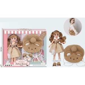 Lalka 30cm z torbą i dodatkami