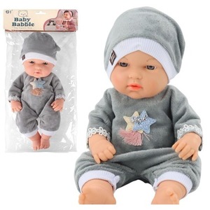 Lalka bobas 30cm w szarej piżamce