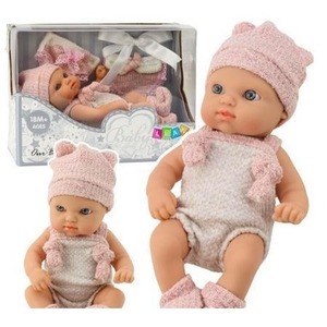 Lalka bobas niemowlak różowe ubranko 18cm