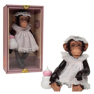 Lalka małpka szympans w koszuli nocnej 32cm