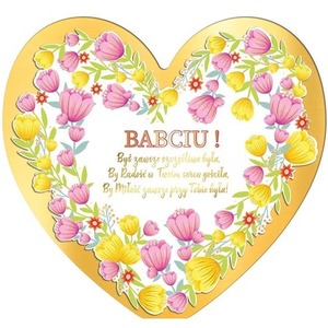 Laurka dwustronna Serce Babcia - Magiczne kwiaty
