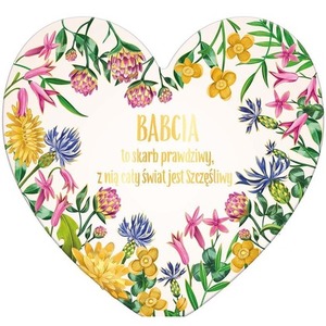 Laurka dwustronna Serce Babcia - Ogródek Babci