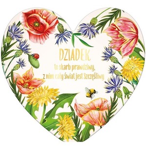 Laurka dwustronna Serce Dziadek - Ogródek dziadka