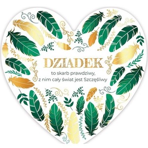 Laurka dwustronna Serce Dziadek - Pióra