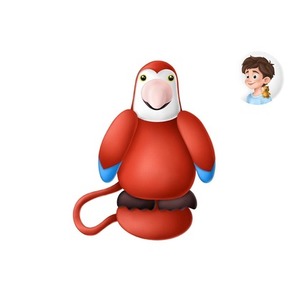 Magnes maskotka Gifty Papuga