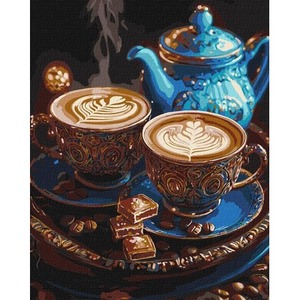 Malowanie po numerach - Melodia kawy metal 40x50cm