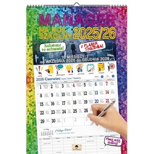 Manager na rok szkolny 2025/2026 z planem tygodniowym 16 miesięczny A3 V7