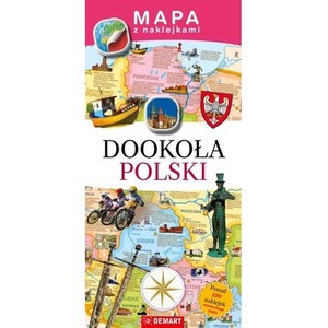 Mapa z naklejkami Dookoła Polski