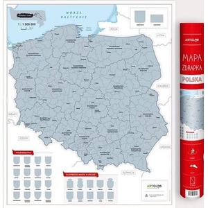 Mapa zdrapka - Polska 1:1 500 000