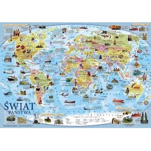 Mappuzzle Junior - świat mapa polityczna - plakat
