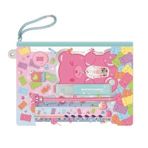 Notatnik w saszetce z akcesoriami Miś