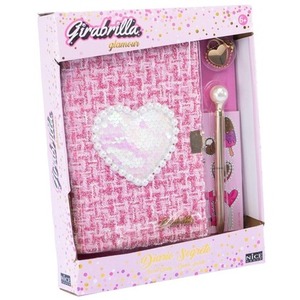 Pamiętnik Girabrilla tweedowy brokat serduszkie