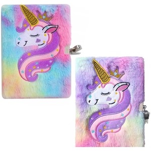 Pamiętnik plusz z kłódką i cienkopisem MIX