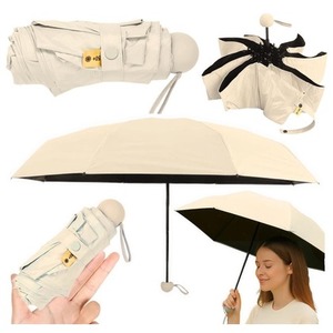 Parasolka kieszonkowa z ochroną UV UPF 50 beżowa