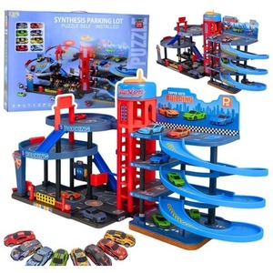 Parking z 8 metalowymi autkami tor 4 poziomy