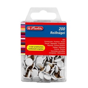 Pinezki metalowe białe 200szt