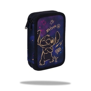 Piórnik 2-komorowy z wyposażeniem Disney Gold Stitch Jumper 2