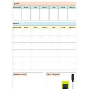 Planer magnetyczny suchościeralny 60x40cm