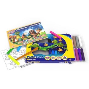 Plastelina 24 kolory + wyklejanka A5/10K