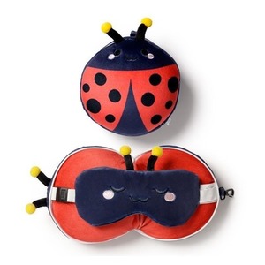 Poduszka podróżna i maska na oczy Biedronka