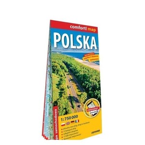 Polska laminowana mapa samochodowa 1:750 000