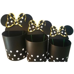 Pudełko Flower Box 3szt okrągłe Micky czarne