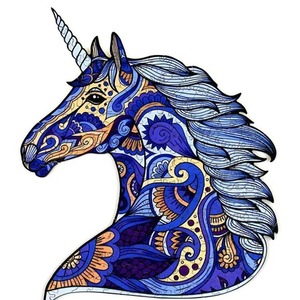 Puzzle 185 drewniane Jednorożec