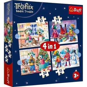 Puzzle 4w1 U Treflików pada śnieg TREFL