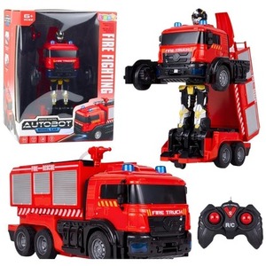 Robot samochód Straż Pożarna 2w1 R/C swiatło woda