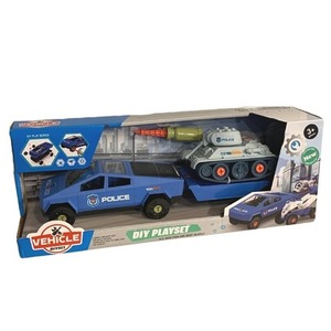 Samochód do montażu z przyczepą i czołgiem