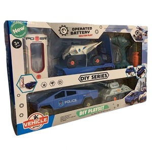 Samochód do montażu z przyczepą i czołgiem