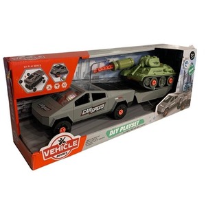 Samochód do montażu z przyczepą i czołgiem