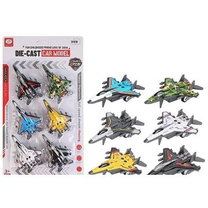 Samolot myśliwec metalowy 6szt