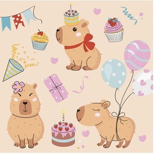 Serwetki Lunch Daisy - Cute Capybaras Party SDOG045301