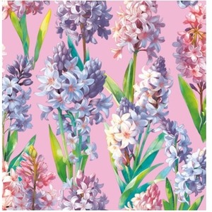Serwetki Lunch Daisy - pastel Hyacinths Wallpaper on Pink SDWI010201