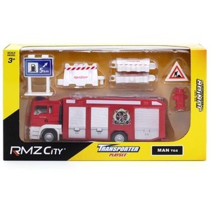 Straż pożarna + znaki drogowe + ogrodzenie