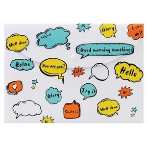 Teczka A4 kopertowa zamykana biała z printem