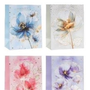 Torebka prezentowa 18x23x8cm Kwiaty MIX