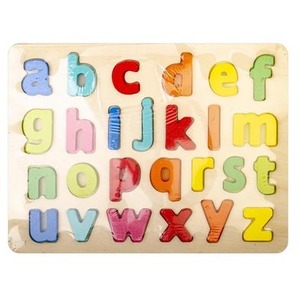 Układanka drewno - litery małe 3D