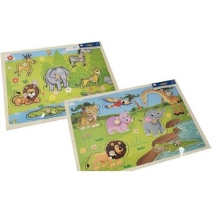 Ukladanka drewniana 30x23cm Zwierzęta mix