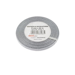 Wstążka brokatowa srebrna 6mmx22m