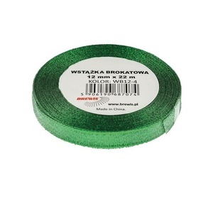 Wstążka brokatowa zielona 12mmx22m
