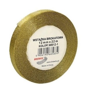 Wstążka brokatowa złota 12mmx22m