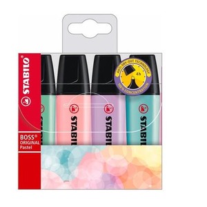 Zakreślacz Boss Pastel Etui 4 kolory STABILO