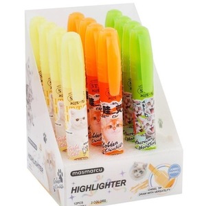 Zakreślacz Cats 3 kolory (12szt) M&G