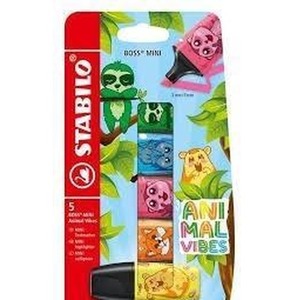 Zakreślacze mini Animal vibes set 5szt