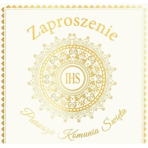 Zaproszenie KW - Komunia hostia biała 5szt